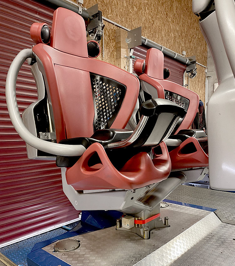 Achterbahnsitz mit angebrachtem Sensor